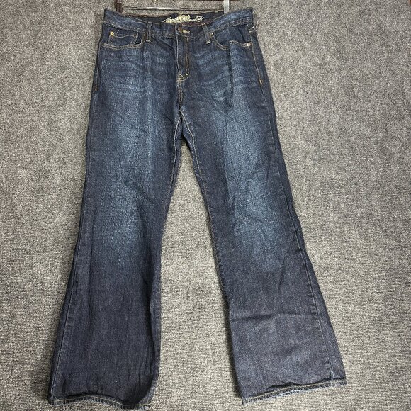 Old Navy Jeans Mens 36 Bootcut Dark Wash Cotton Pockets Zip Fly - Picture 1 of 9